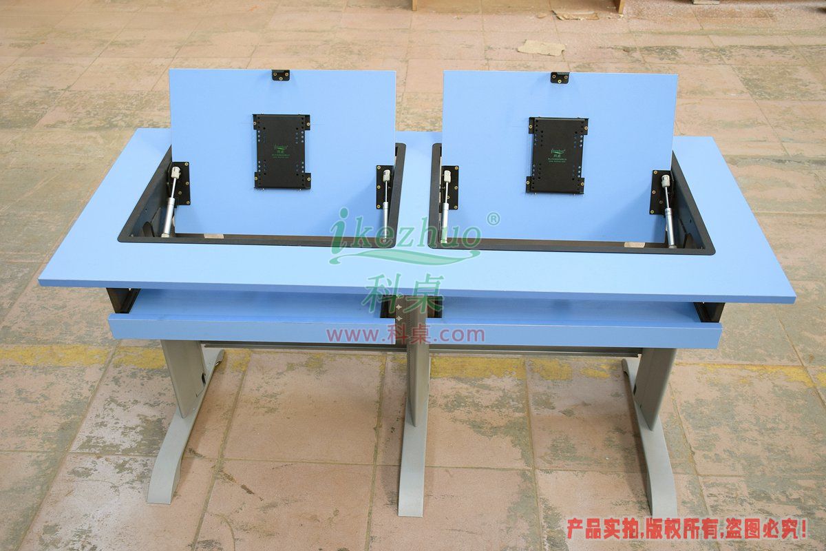 科桌家具,边框翻转器,翻转电脑桌,双人位金属脚架带边框翻转电脑桌K14-B 科桌家具,边框翻转器,翻转电脑桌,双人位金属脚架带边框翻转电脑桌K14-B