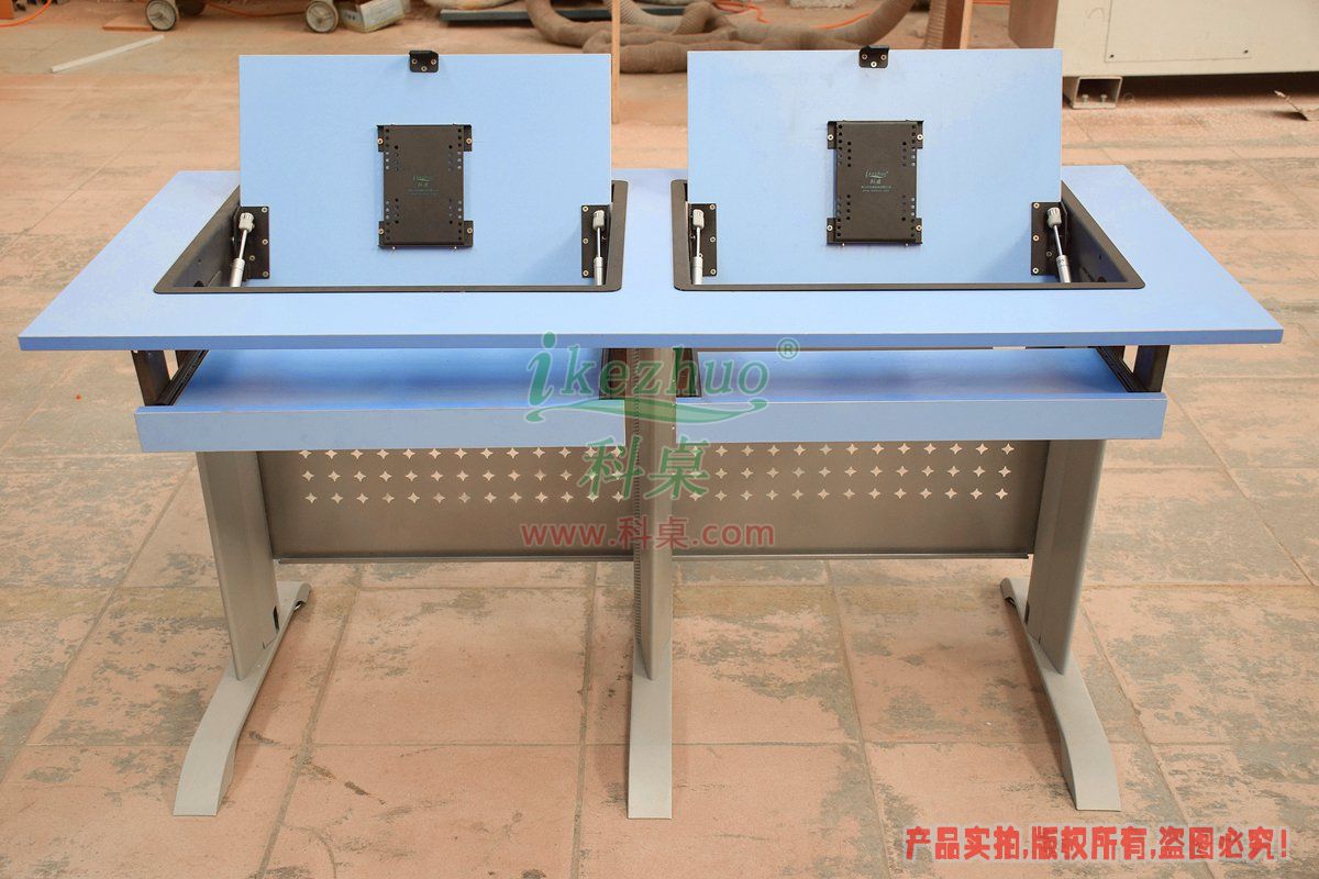 科桌家具,边框翻转器,翻转电脑桌,双人位金属脚架带边框翻转电脑桌K14-B 科桌家具,边框翻转器,翻转电脑桌,双人位金属脚架带边框翻转电脑桌K14-B