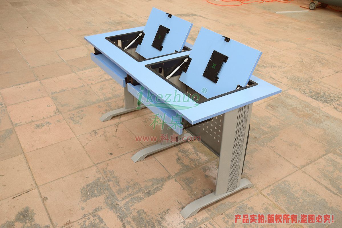 科桌家具,边框翻转器,翻转电脑桌,双人位金属脚架带边框翻转电脑桌K14-B 科桌家具,边框翻转器,翻转电脑桌,双人位金属脚架带边框翻转电脑桌K14-B