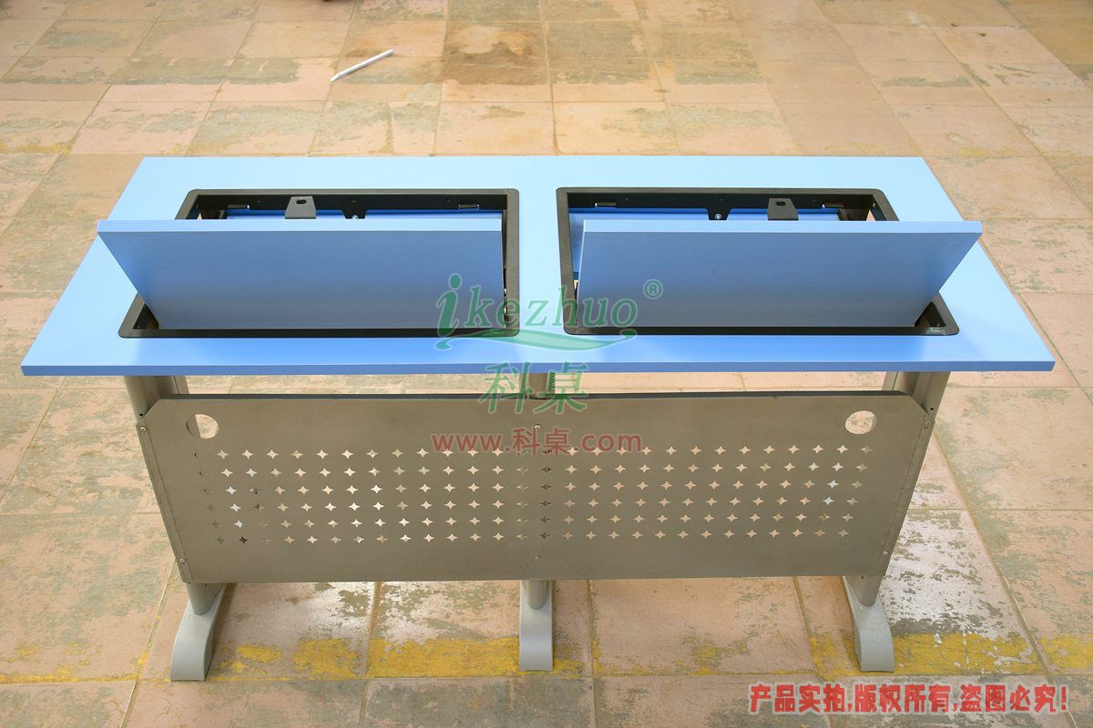 科桌家具,边框翻转器,翻转电脑桌,双人位金属脚架带边框翻转电脑桌K14-B 科桌家具,边框翻转器,翻转电脑桌,双人位金属脚架带边框翻转电脑桌K14-B