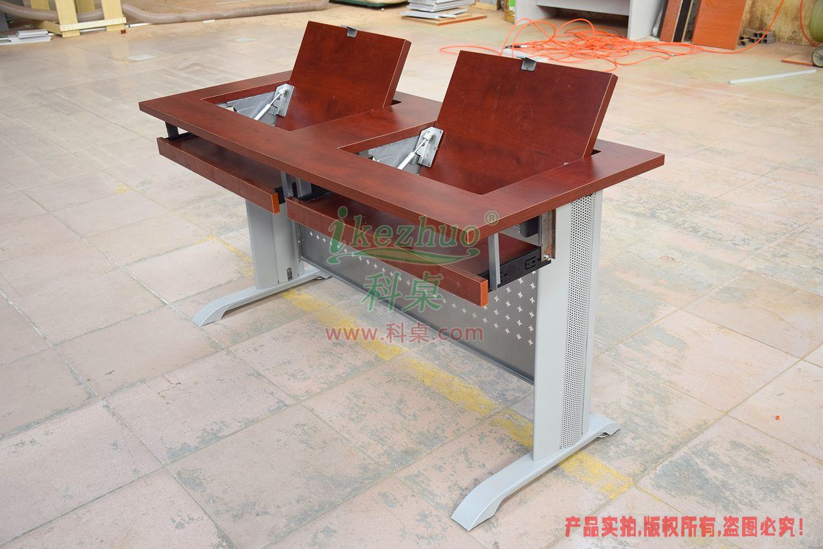 科桌家具,无边框翻转电脑桌,翻转电脑桌,双人位金属脚架无边框翻转电脑桌K14-B 科桌家具,无边框翻转电脑桌,翻转电脑桌,双人位金属脚架无边框翻转电脑桌K14-B