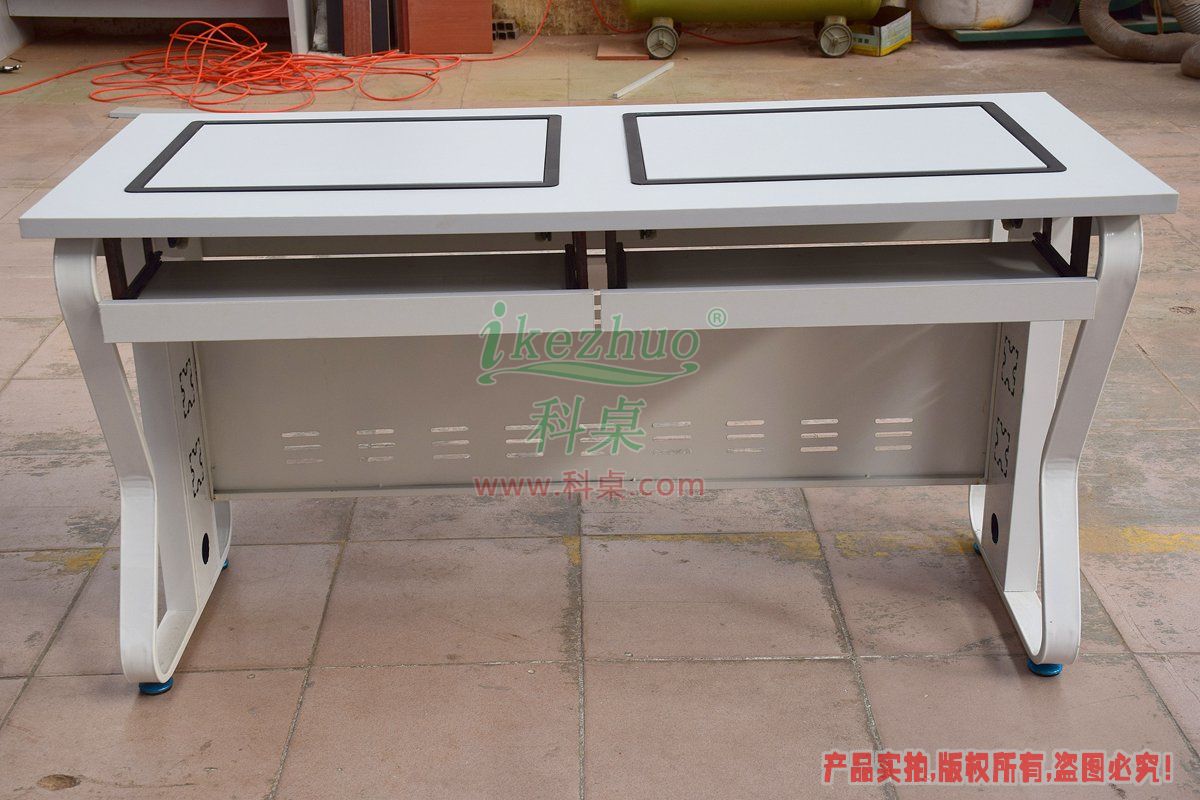 科桌家具,翻转电脑桌,双人电脑桌,双人位金属脚架带边框翻转电脑桌K16-C 科桌家具,翻转电脑桌,双人电脑桌,双人位金属脚架带边框翻转电脑桌K16-C