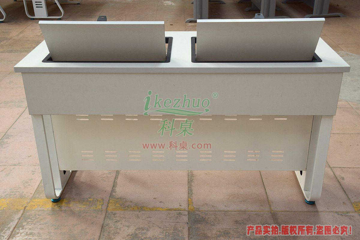 科桌家具,翻转电脑桌,双人电脑桌,双人位金属脚架带边框翻转电脑桌K16-C 科桌家具,翻转电脑桌,双人电脑桌,双人位金属脚架带边框翻转电脑桌K16-C